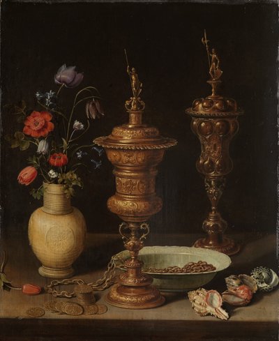 Still Life with Flowers and Gold Cups of Honour by Charlotte Evans